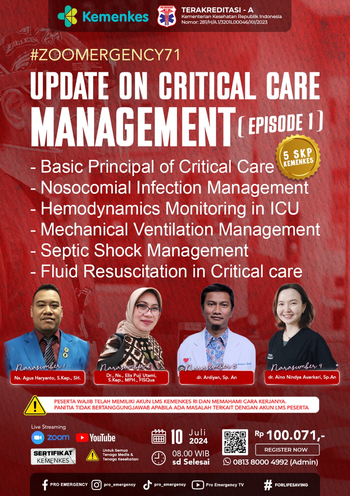 ZOOMERGENCY 71 || UPDATE ON CRITICAL CARE MANAGEMENT (EPS1)
