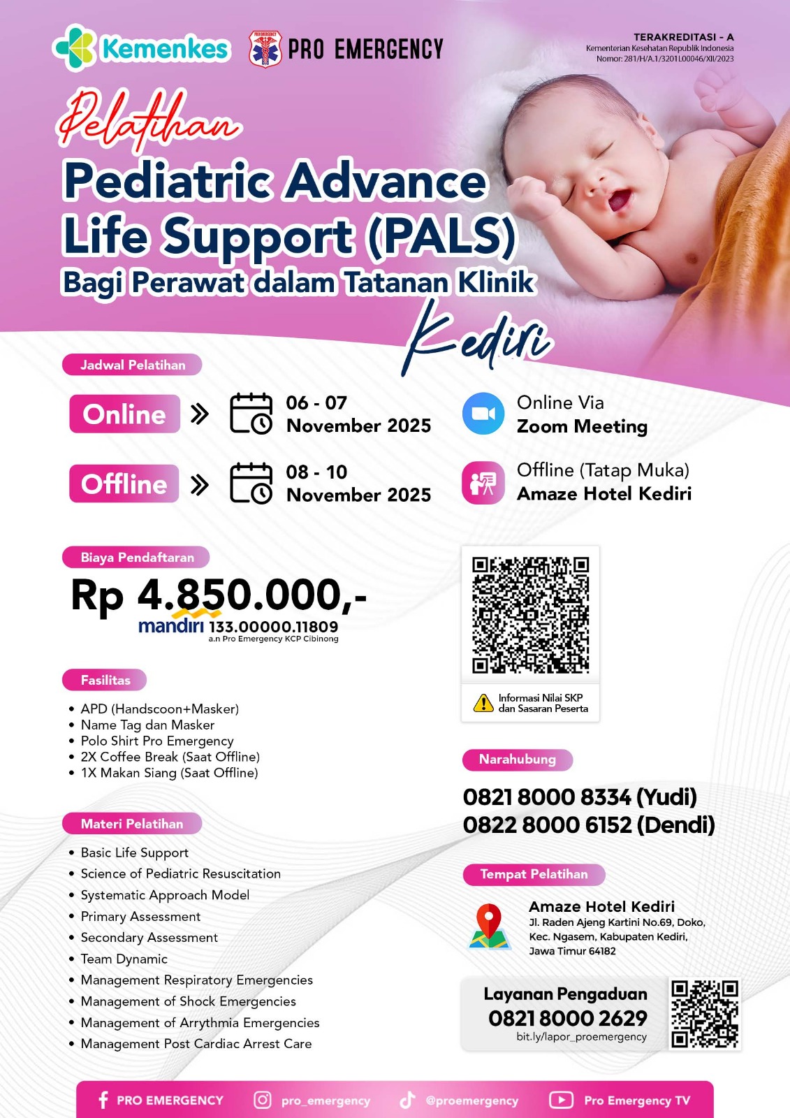 PELATIHAN PEDIATRIC ADVANCED LIFE SUPPORT (PALS) tanggal 6-10 November 2025