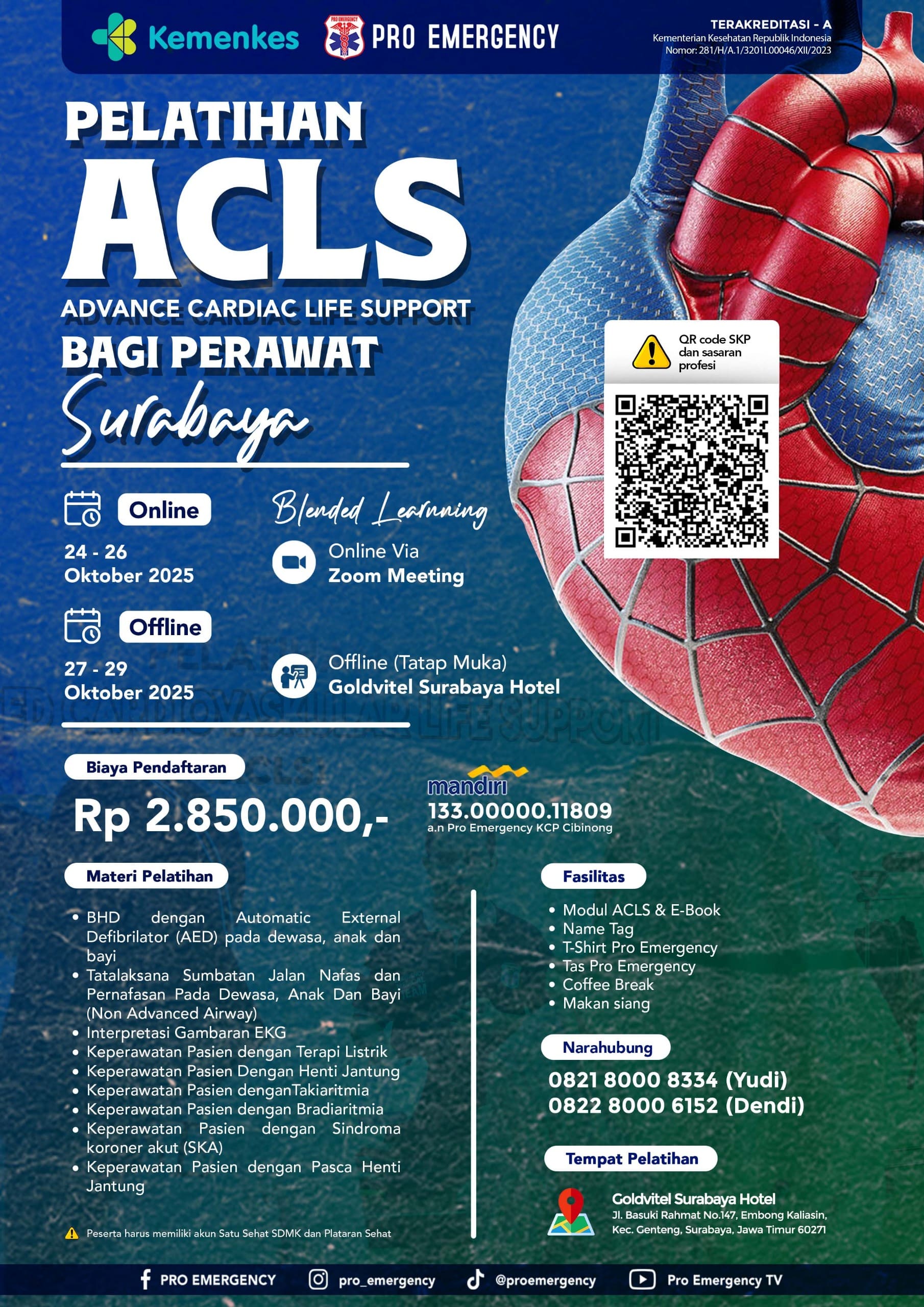 PELATIHAN ACLS BAGI PERAWAT 24-29 OKTOBER 2025 di SURABAYA