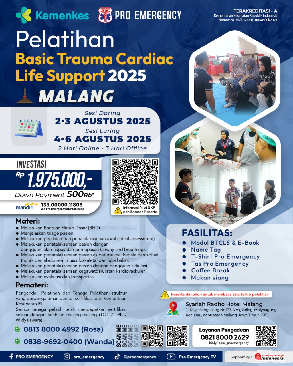 Pelatihan Basic Trauma Cardiac Life Support Kemenkes