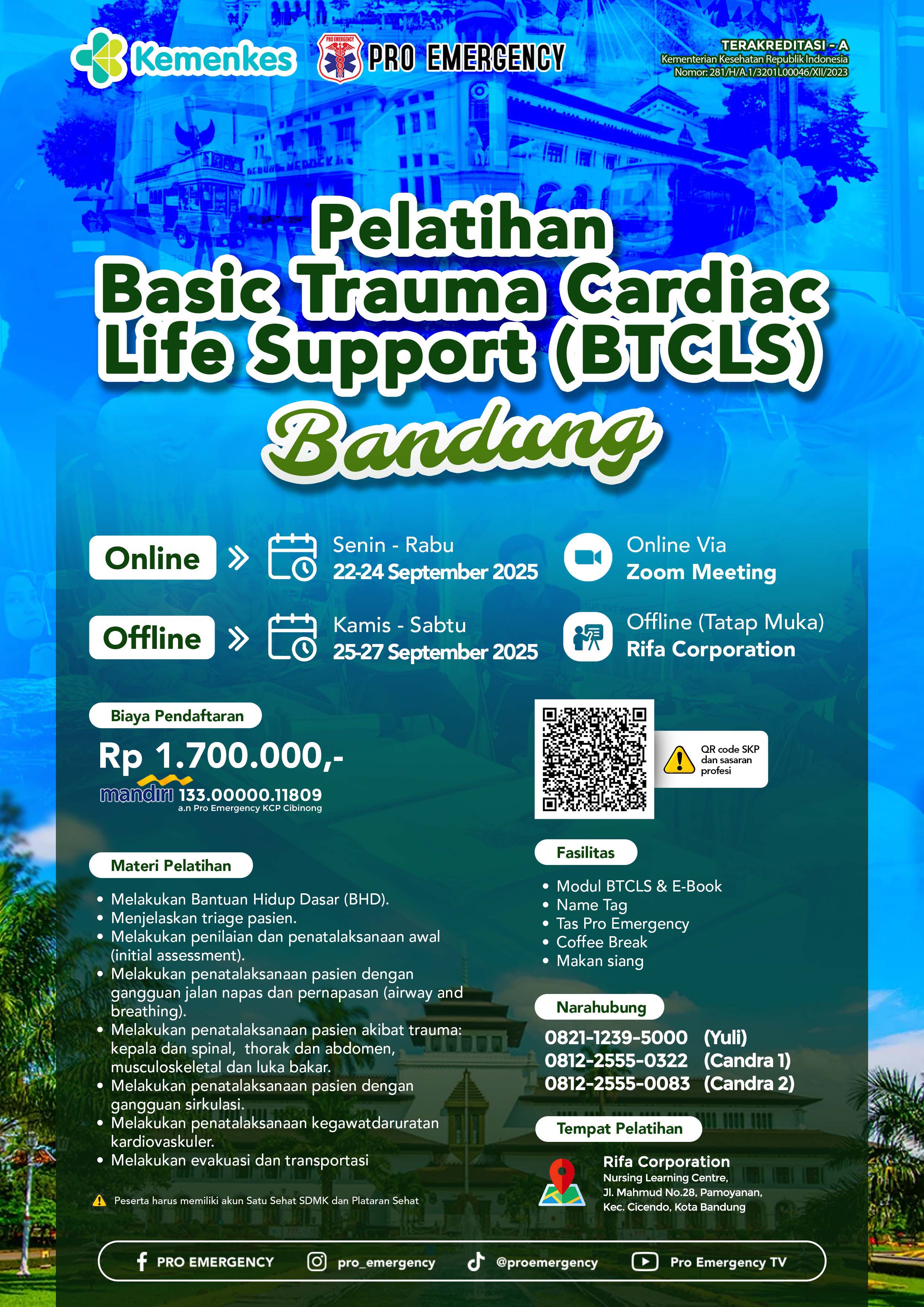 Pelatihan Basic Trauma Cardiac Life Support Kemenkes