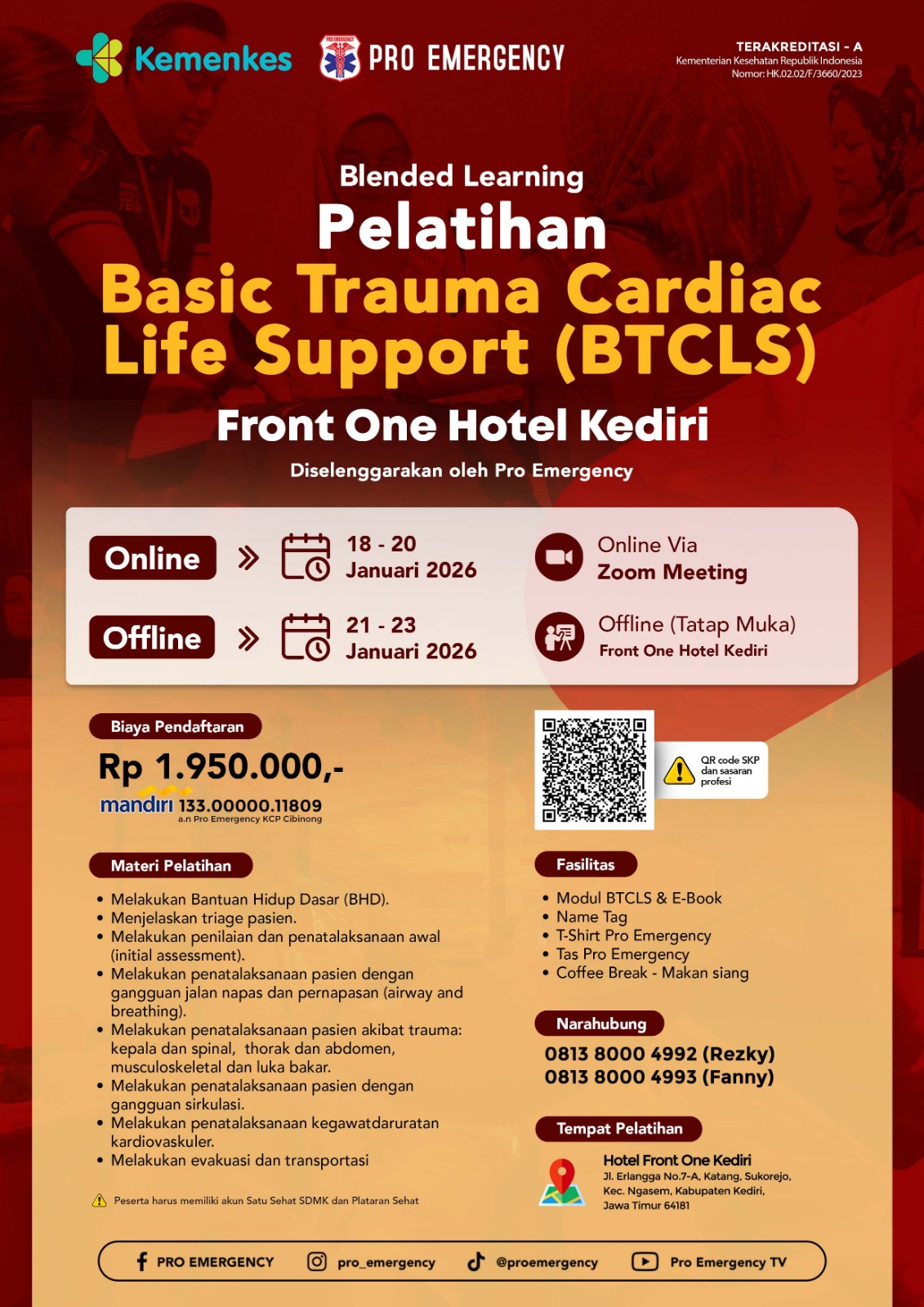 Pelatihan BTCLS 18-20 Januari Kediri