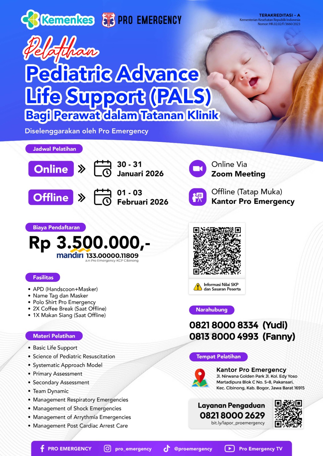 PELATIHAN PEDIATRIC ADVANCED LIFE SUPPORT (PALS)