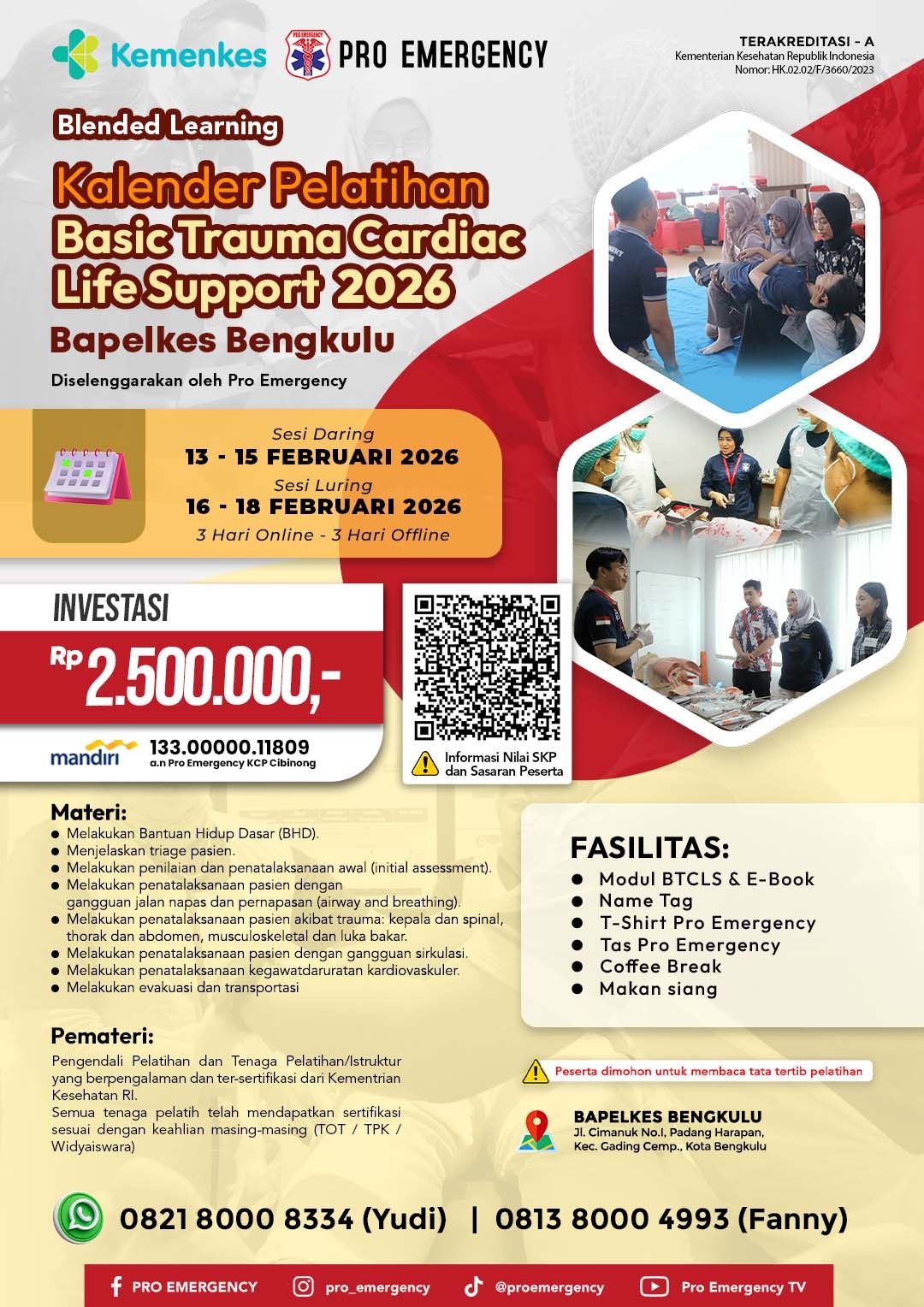 Pelatihan Basic Trauma Cardiac Life Support Kemenkes