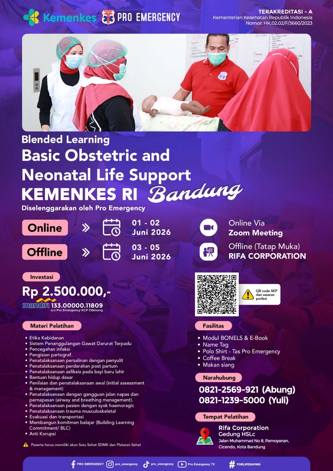 PELATIHAN Basic Obstetric and Neontal Life Support (BoneLS)- Bandung - 01 - 05 Juni 2026